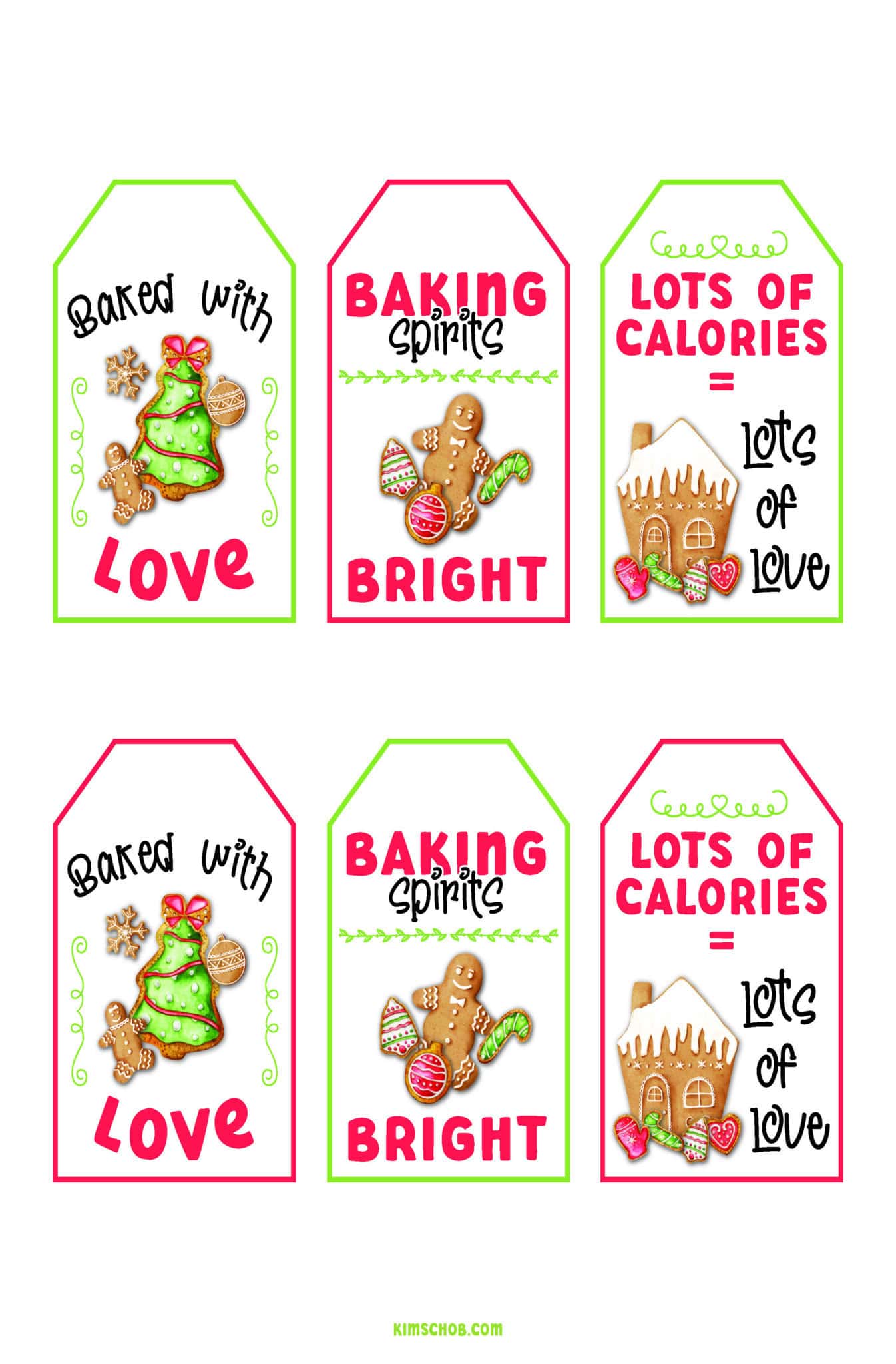 Cookie Exchange Gift Tags printable.