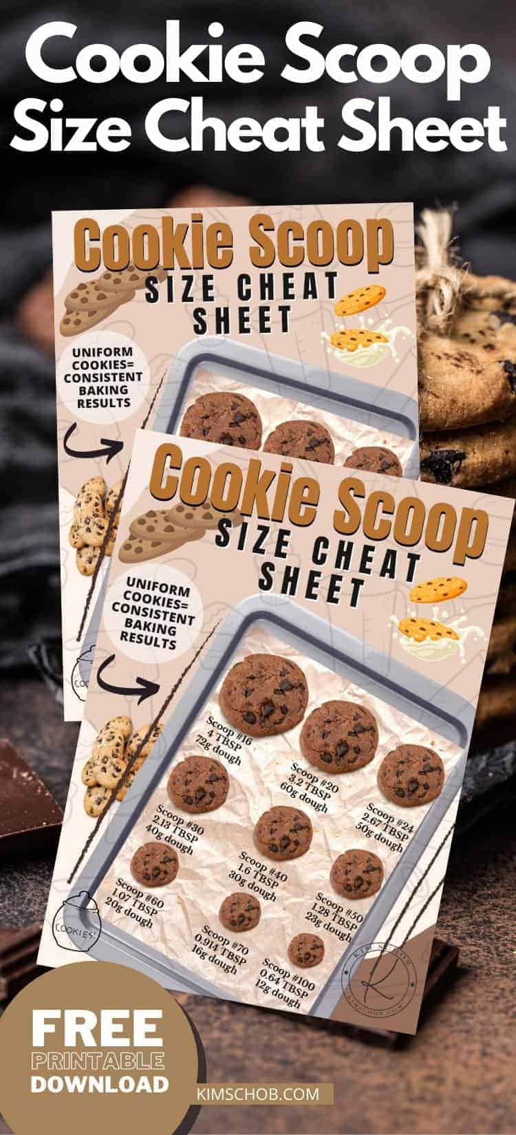 Cookie Scoop Size Cheat Sheet | kimschob.com