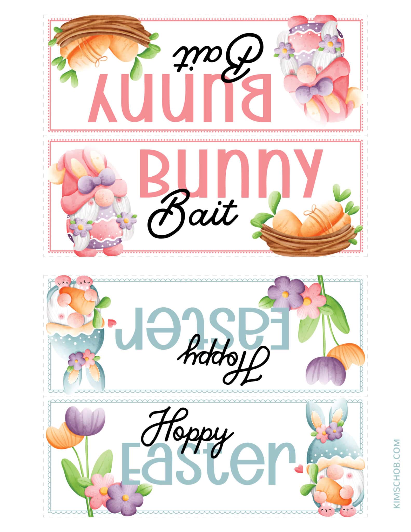 Printable Easter Gift Themed Toppers.