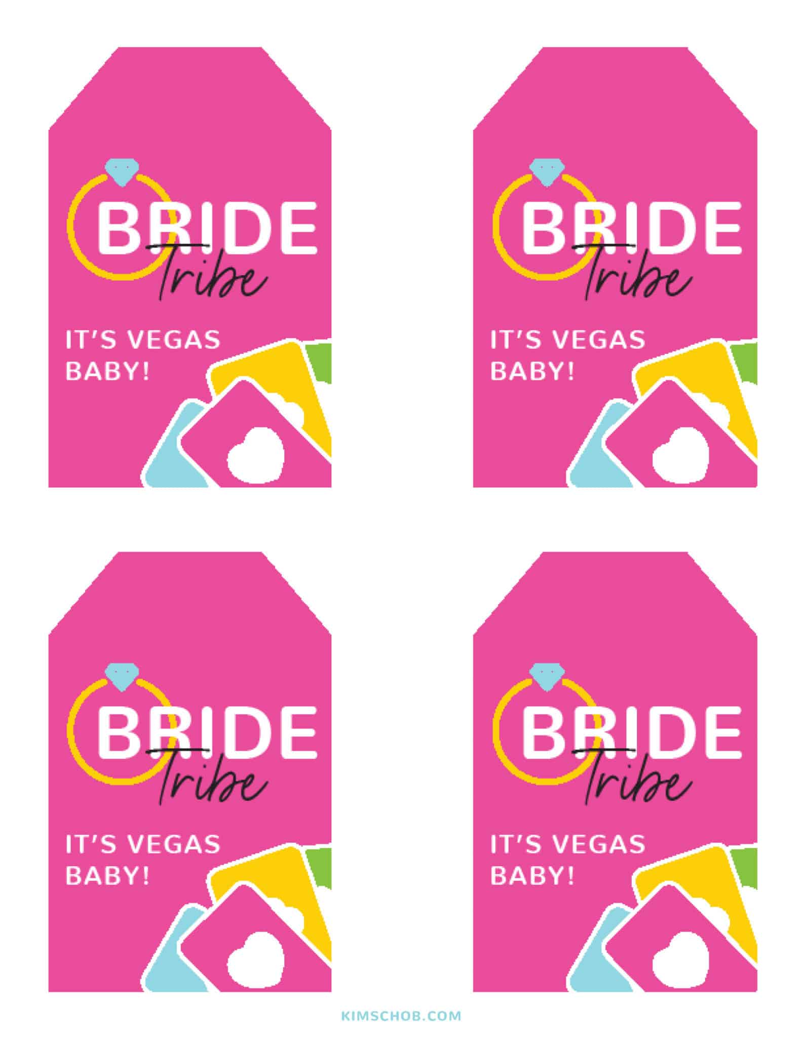 Las Vegas Bachelorette Printable Gift Tags.