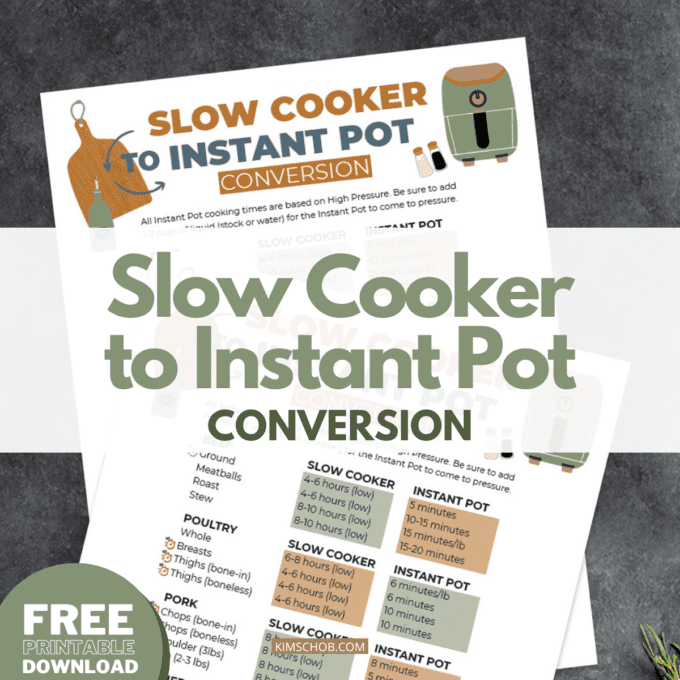 Instant Pot Conversion Chart