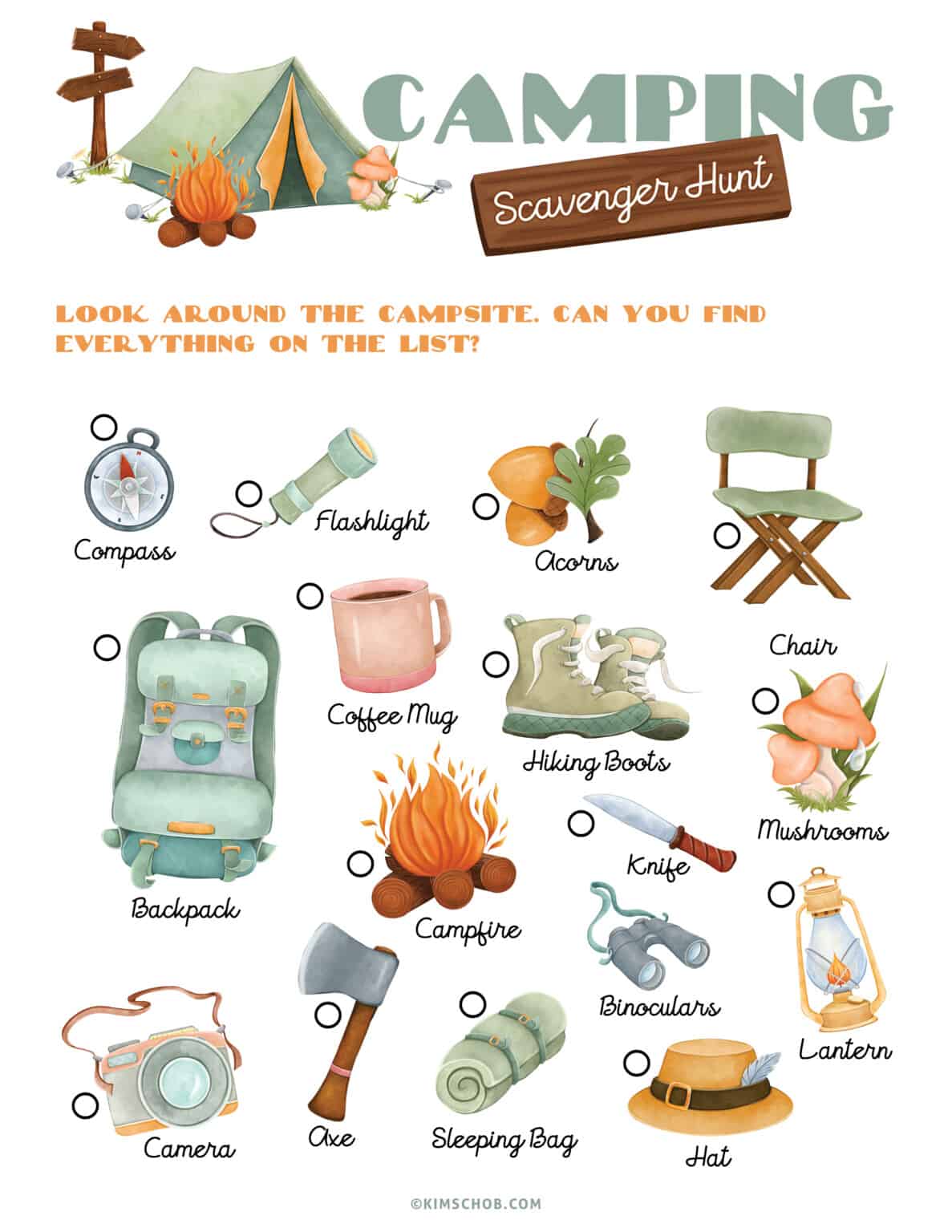 Camping Printable Game Set - Kim Schob