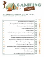 Camping Printable Game Set - Kim Schob
