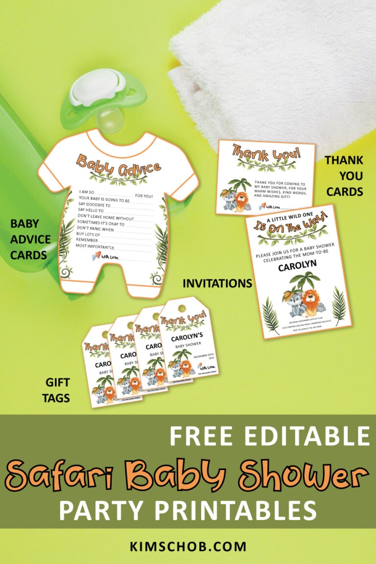 Baby Shower Safari Party Printables - Kim Schob