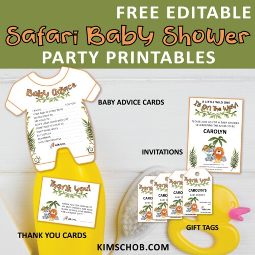 Safari Baby Shower Theme Ideas (Free Printable!) - Kim Schob