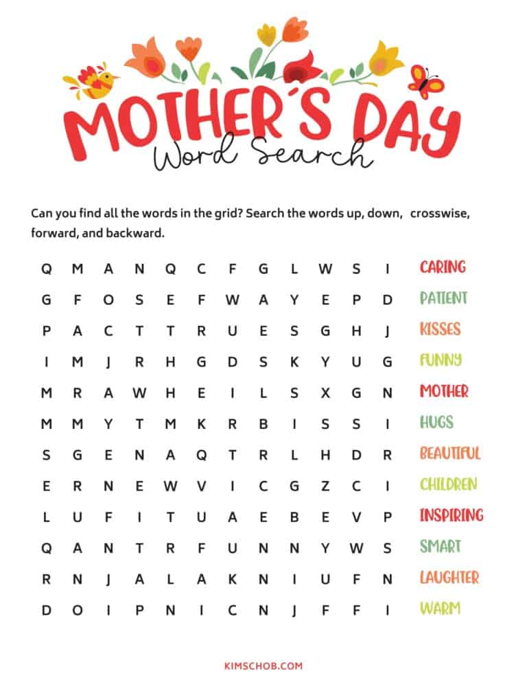 Printable Mother's Day Games - Kim Schob