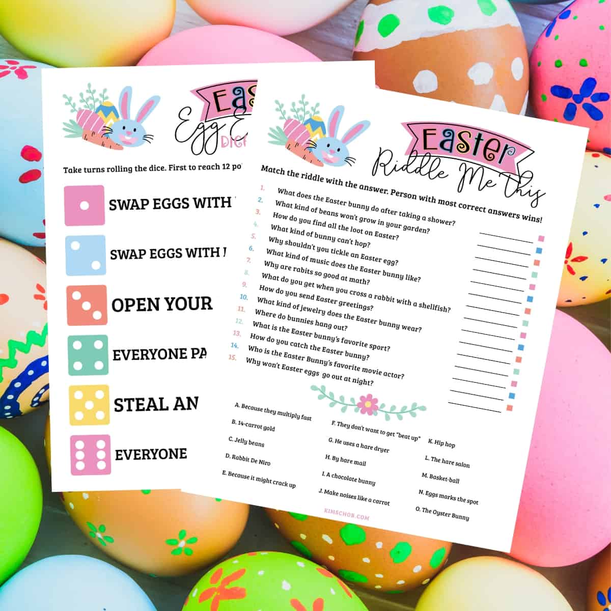 Printable Sheet of Easter Riddle Game.