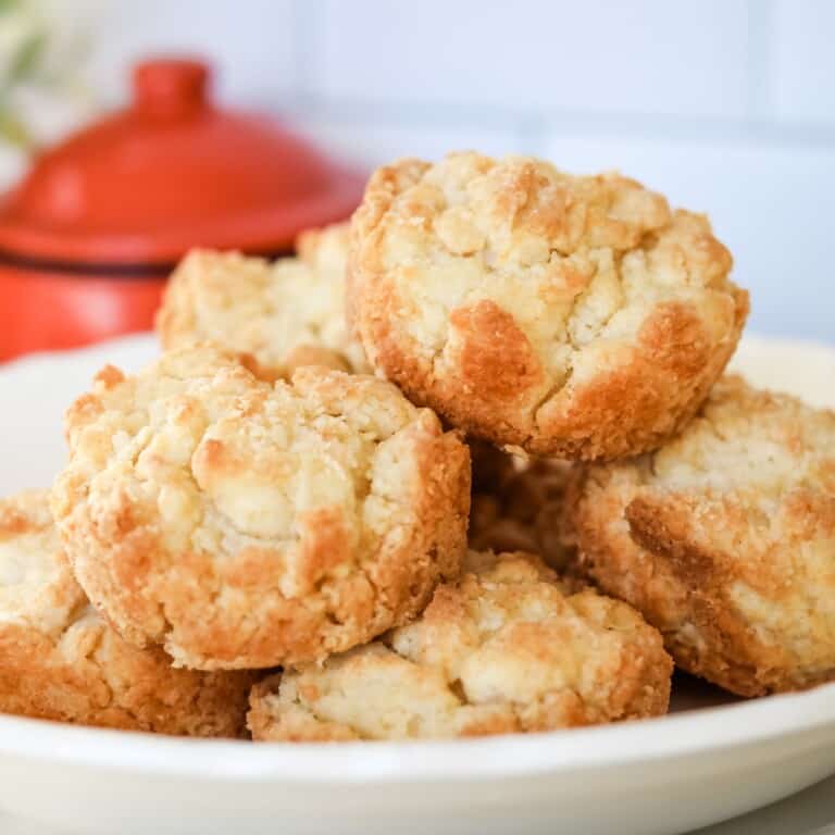 Plate of sour cream biscuits.