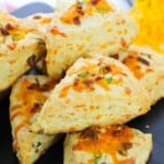 Pile of Bacon Cheddar Scones.