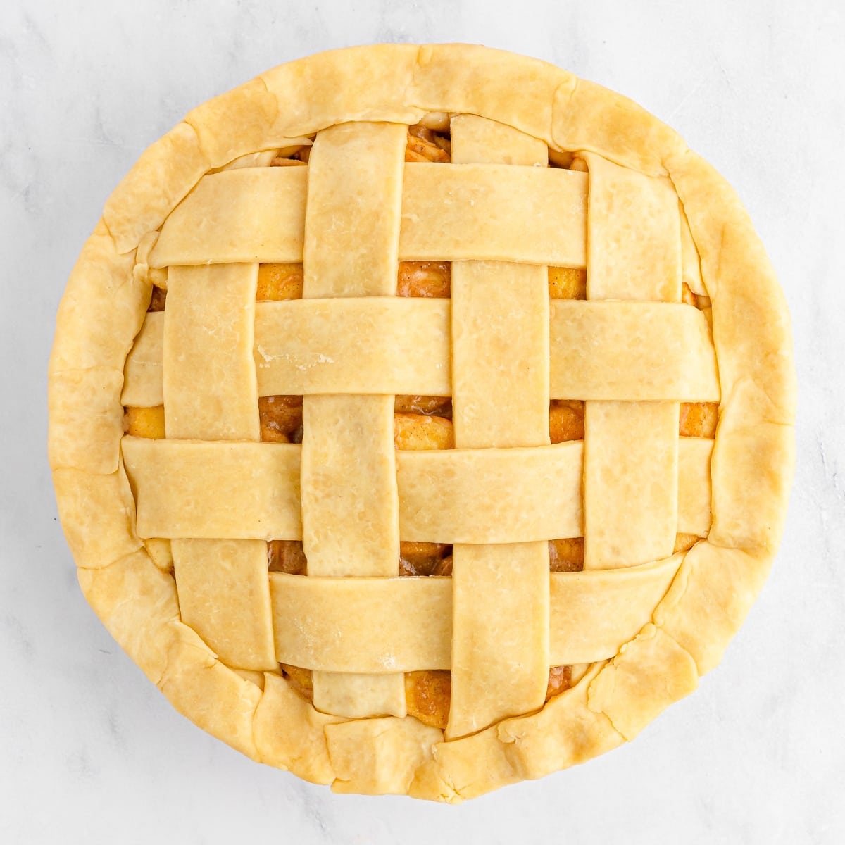 Uncooked lattice piecrust.
