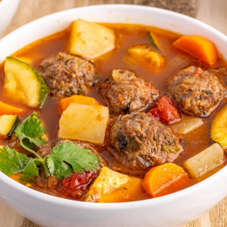Albondigas Mexican Meatball Soup Recipe Story Poster Image