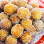 Donut Holes coated with cinnamon and sugar mixture.