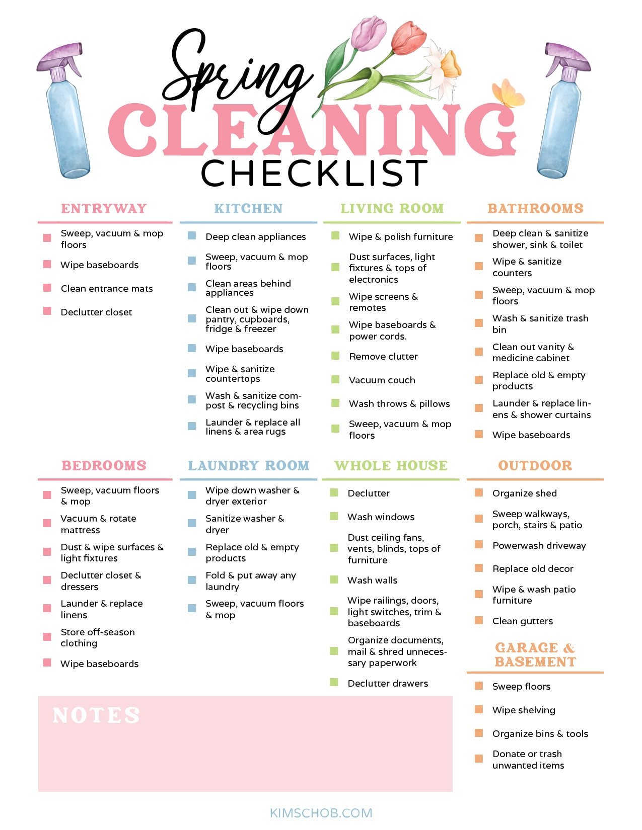 checklist spring cleaning.