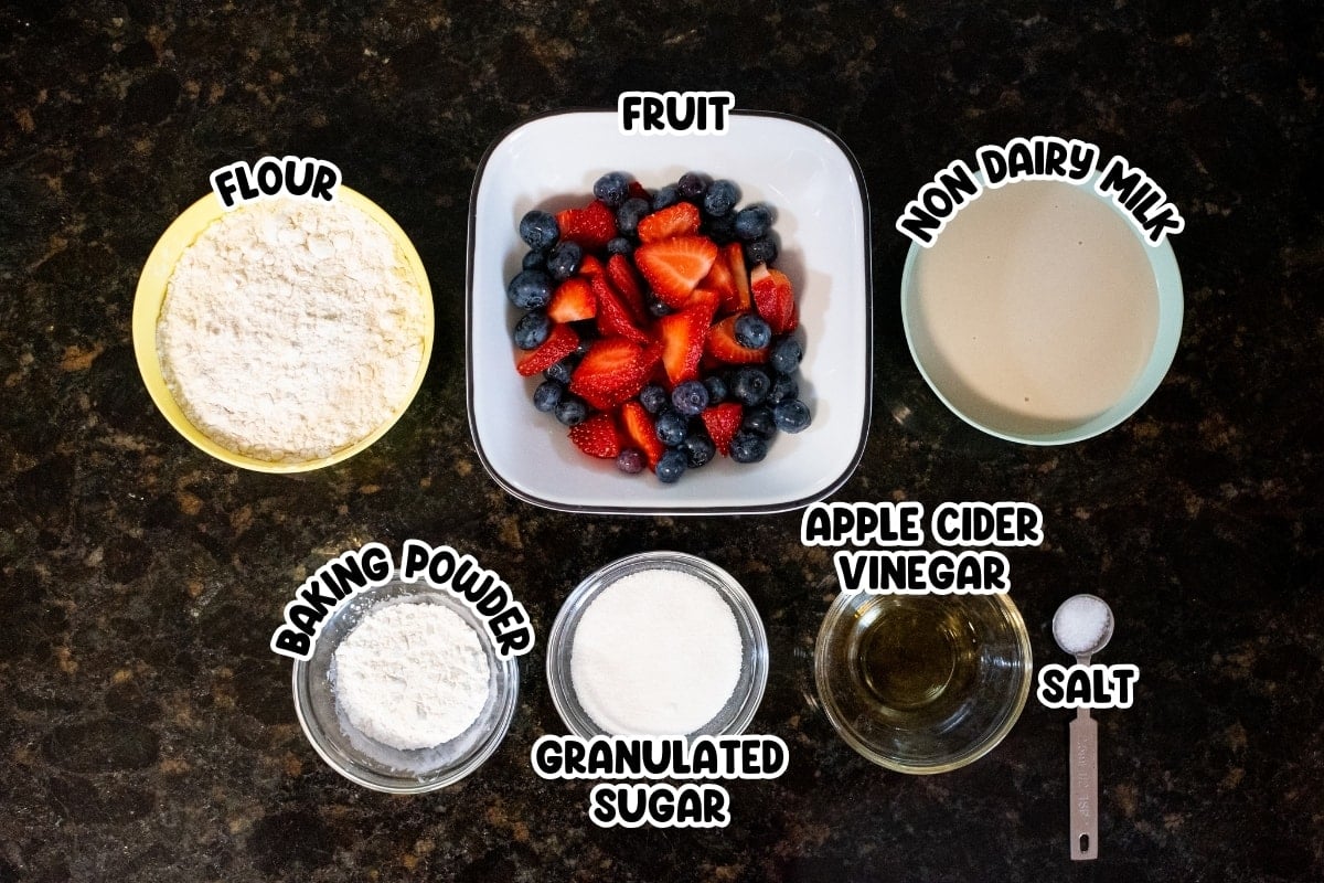 Ingredients for vegan waffle.
