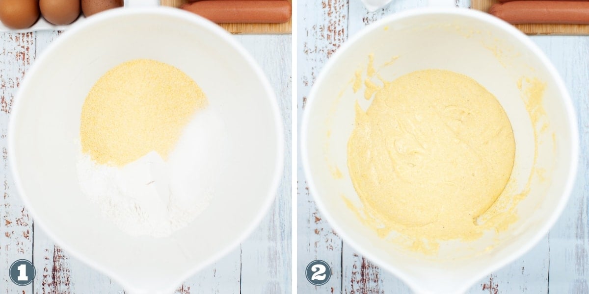Collage of creating the batter.