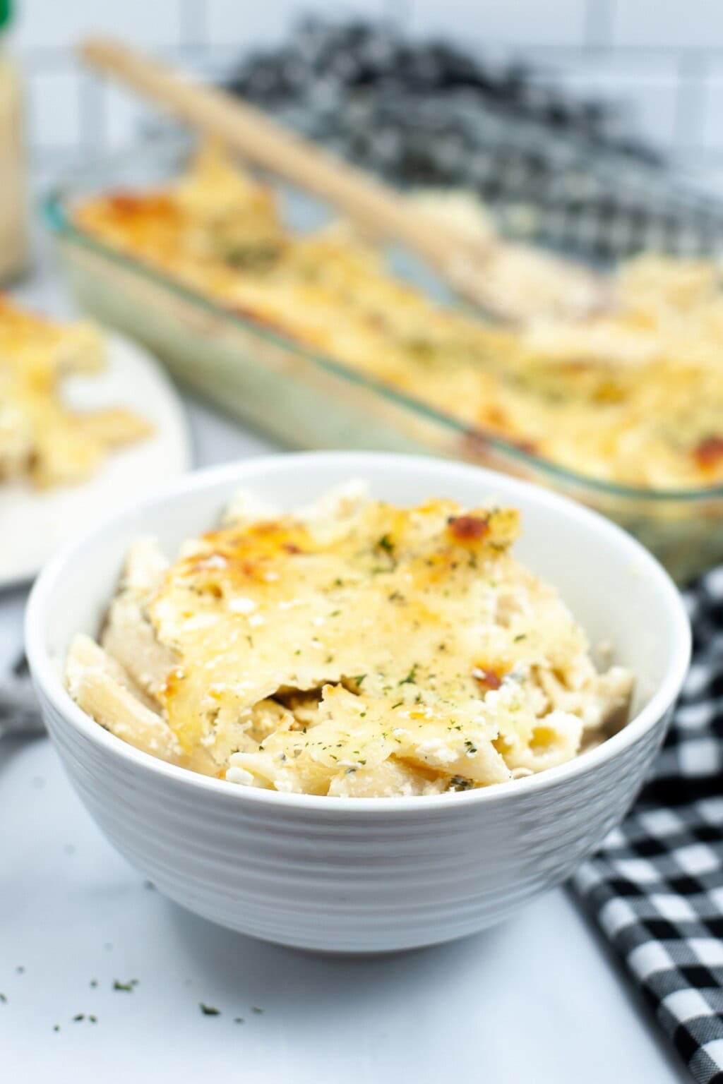 Baked Ziti Pasta With White Alfredo Sauce Kim Schob