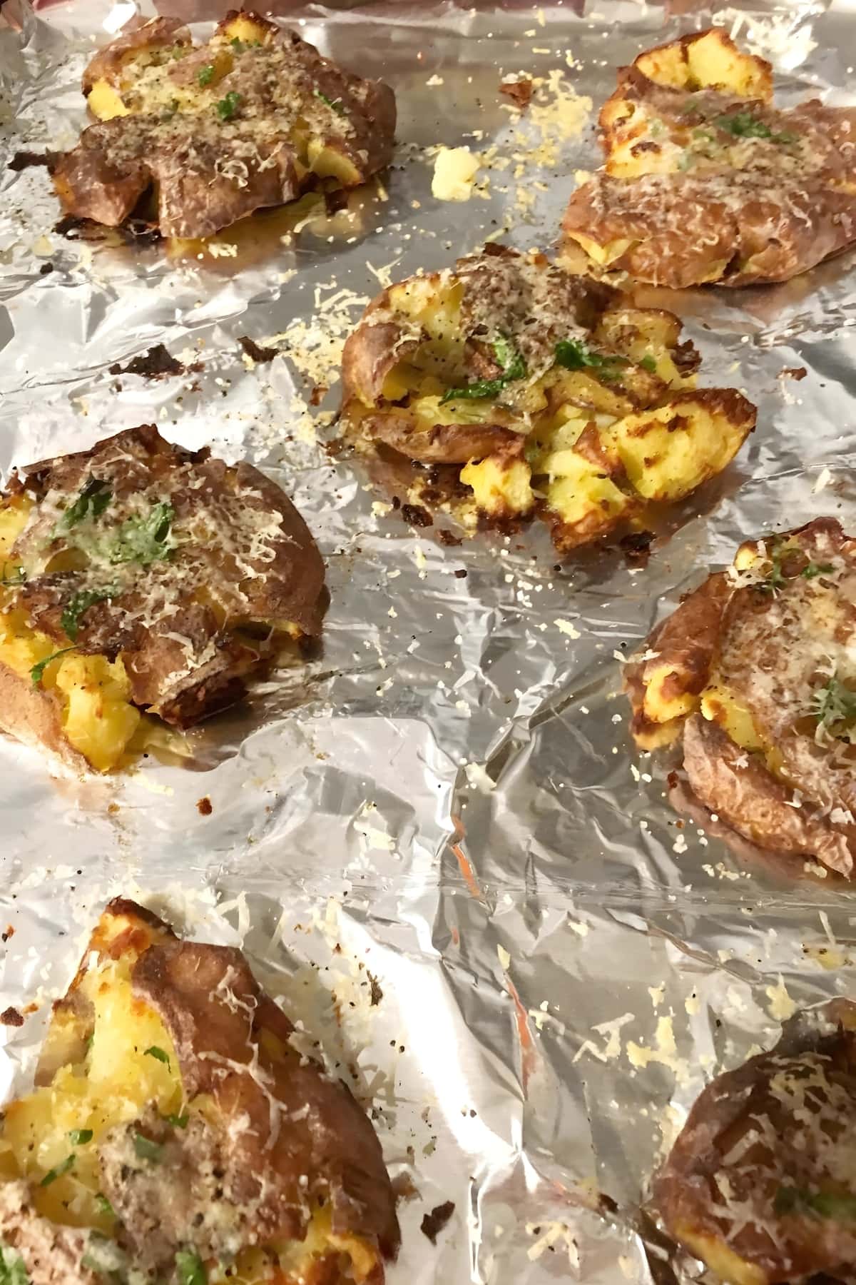 Crash Hot Potatoes sitting on a foil.