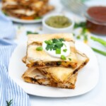 Stack of Chicken and Black Bean Quesadillas.