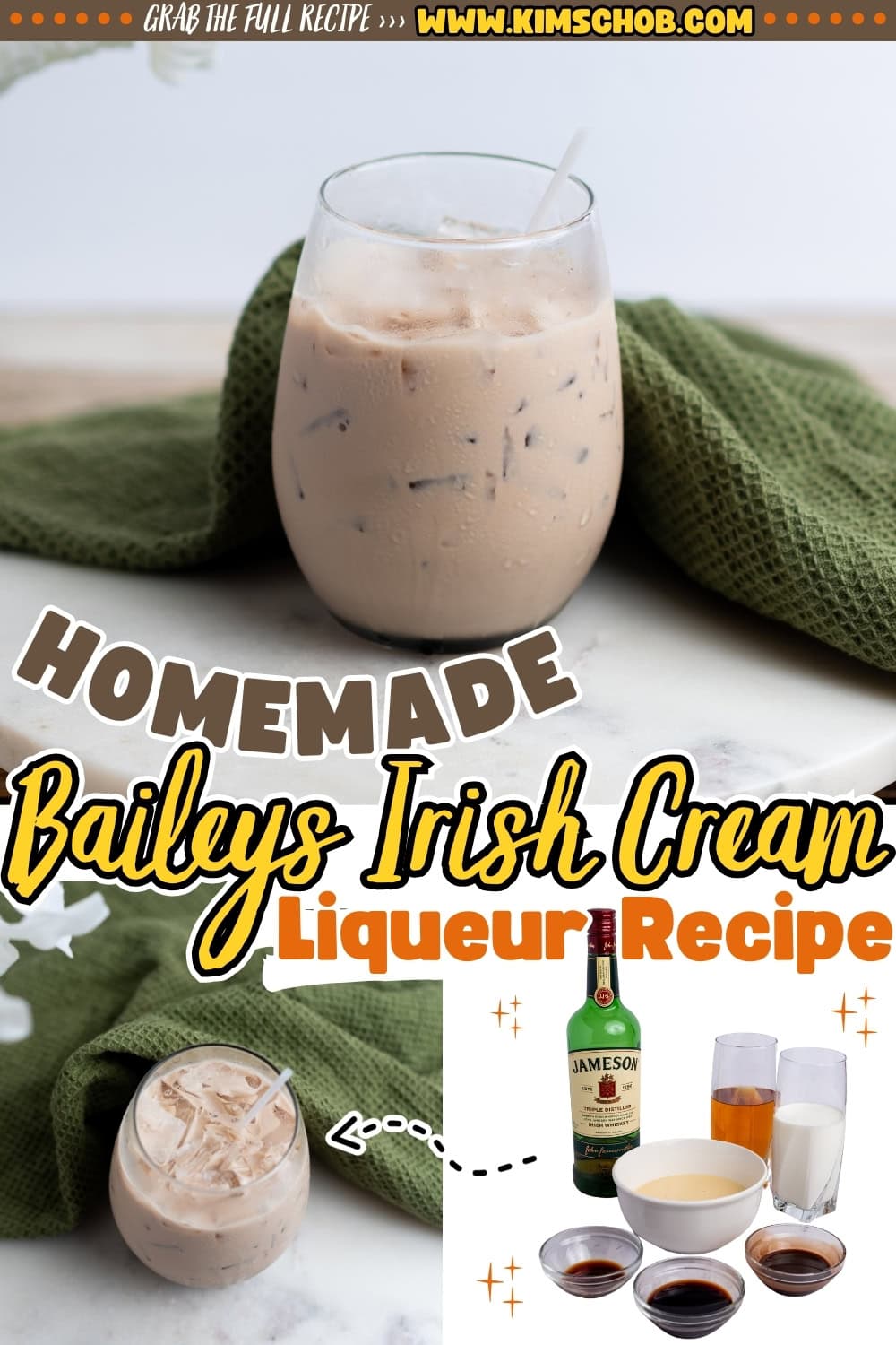 A glass of Baileys Irish Cream Liqueur.