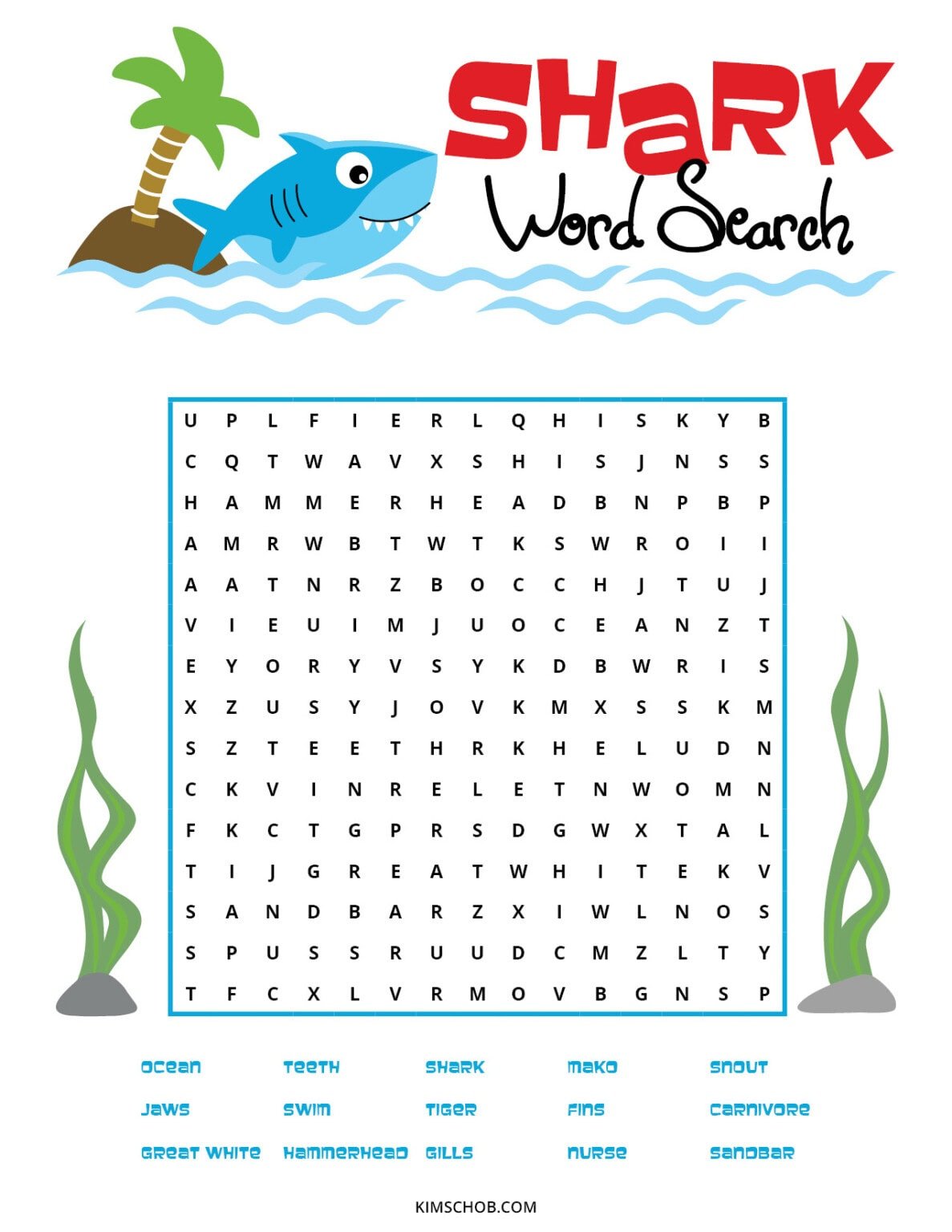 Free Shark Week Printables For Kids (Download Pages) Kim Schob