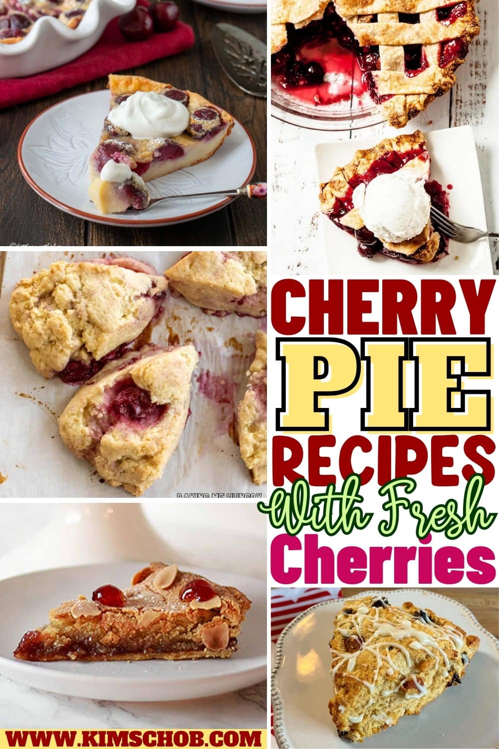Collage of cherry pie recipes.