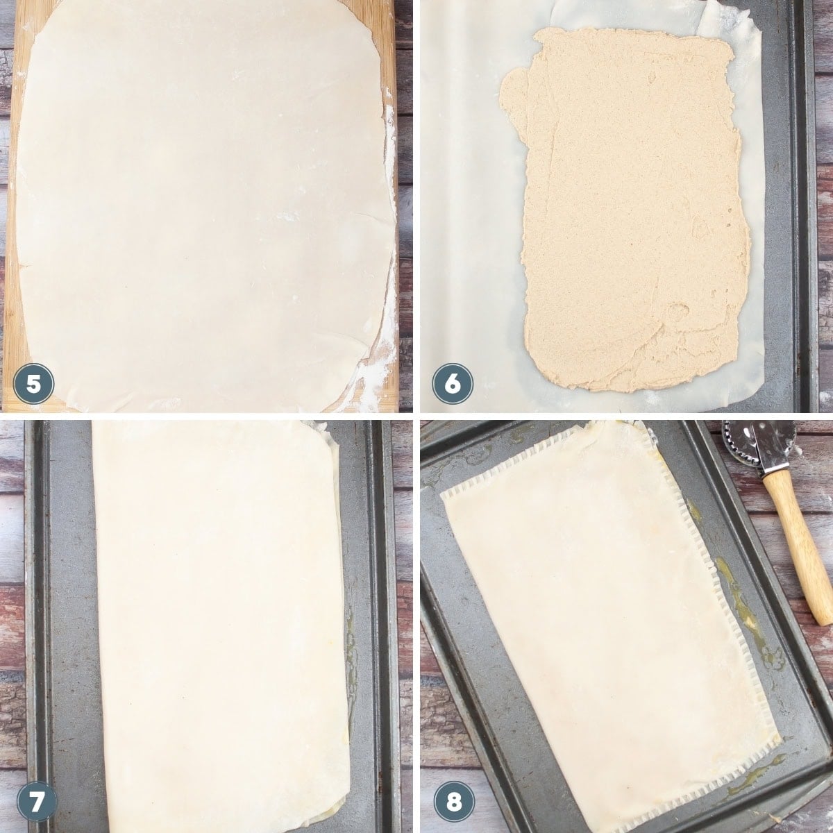 Collage of assembling cinnamon pop tarts.