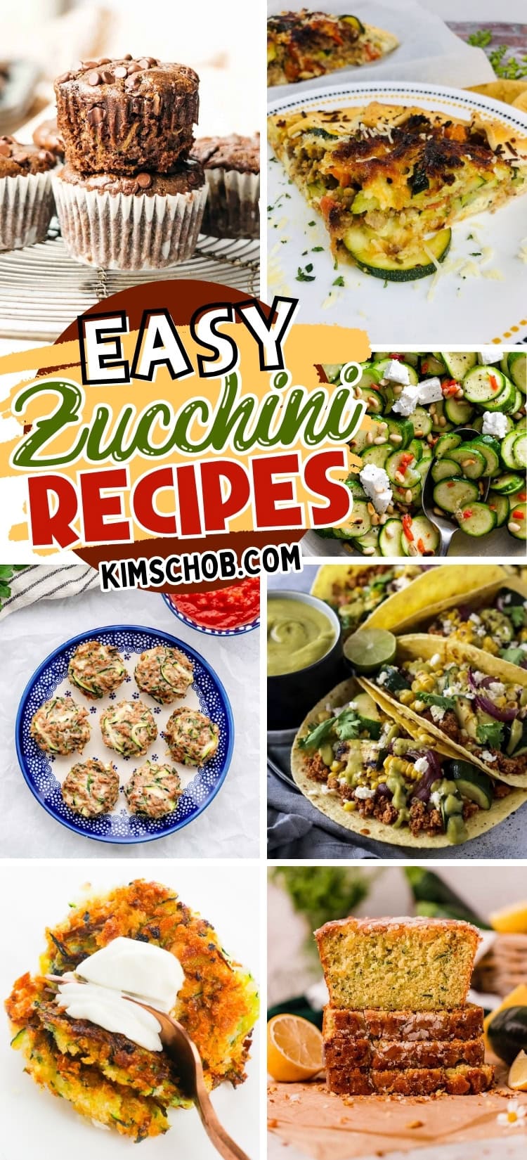 Collage of different ingredients for zucchini.