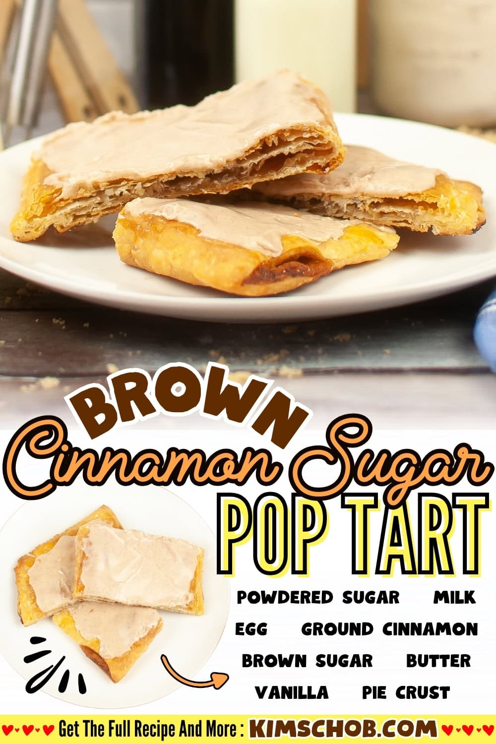 A plate with brown sugar and cinnamon pop tarts.