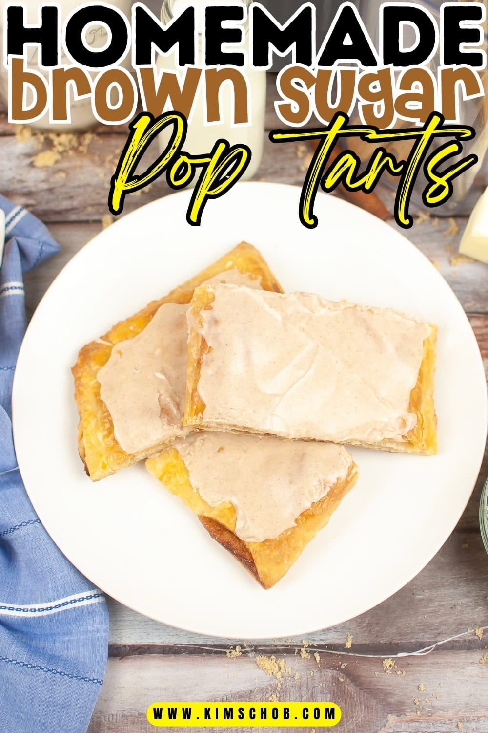 A plate with brown sugar cinnamon pop tarts.
