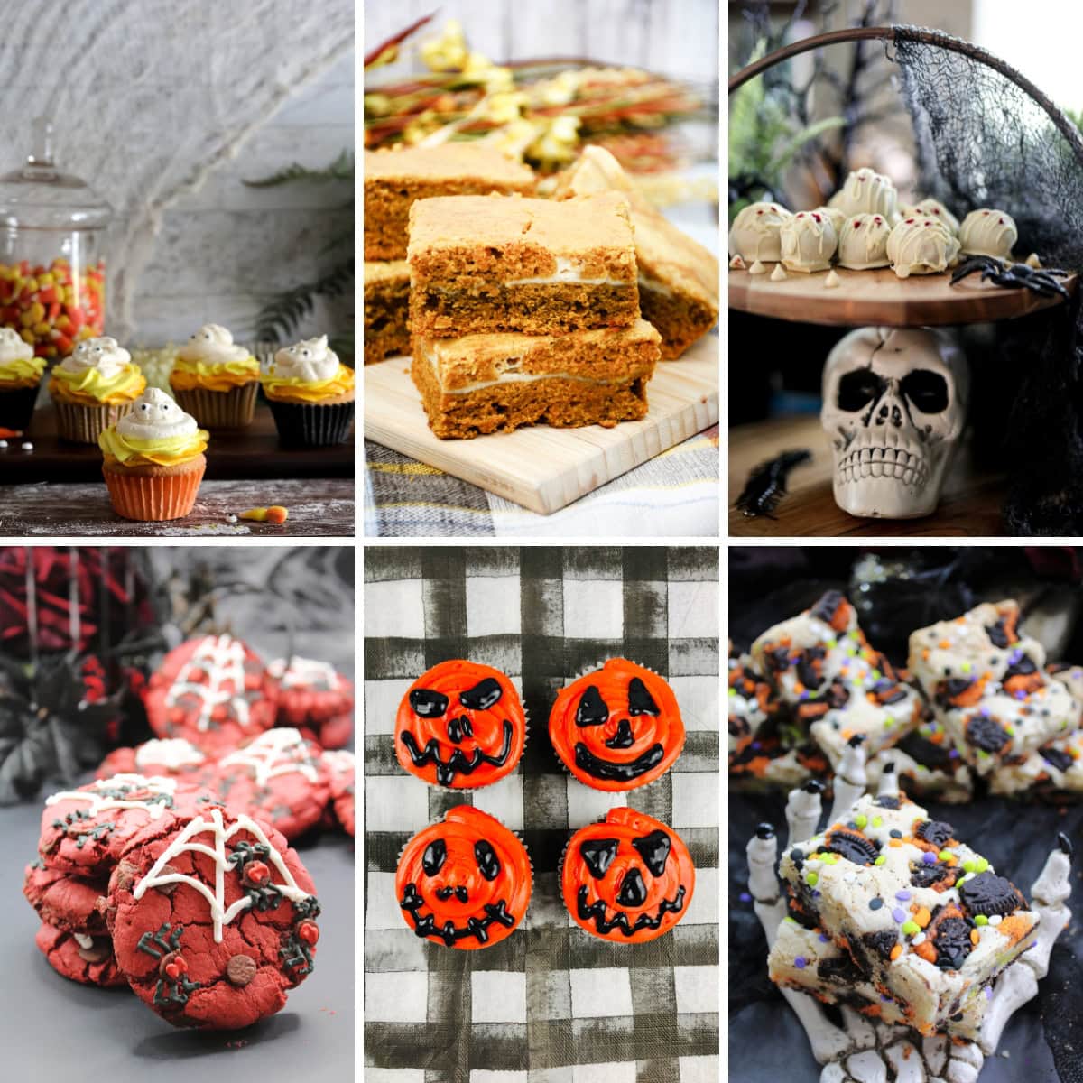 Collage of different recipes for Halloween.