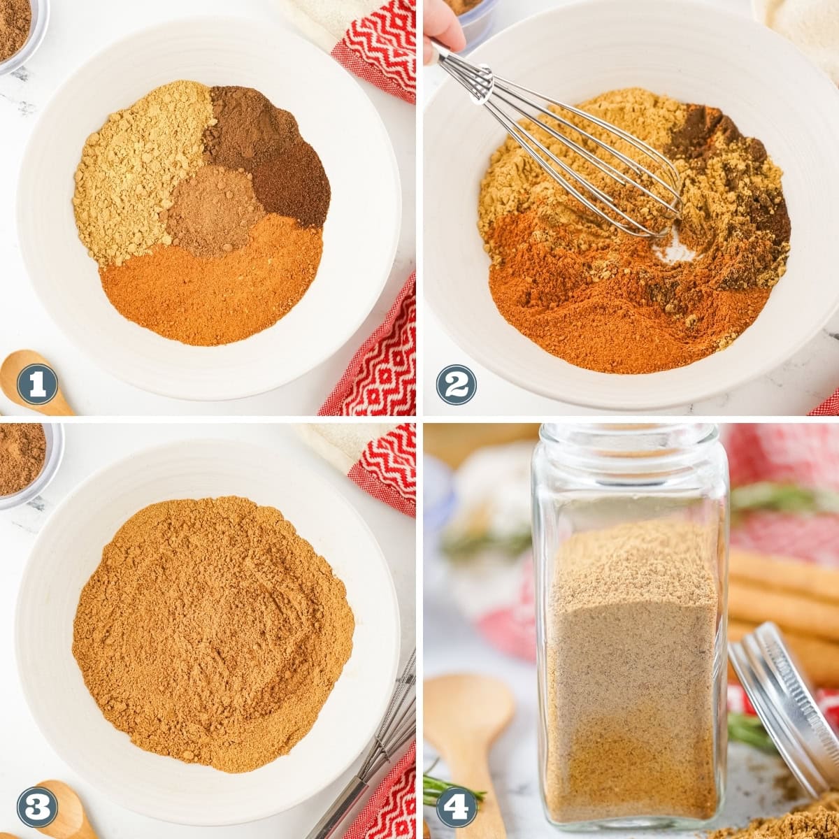 Collage of creating Gingerbread Spice.