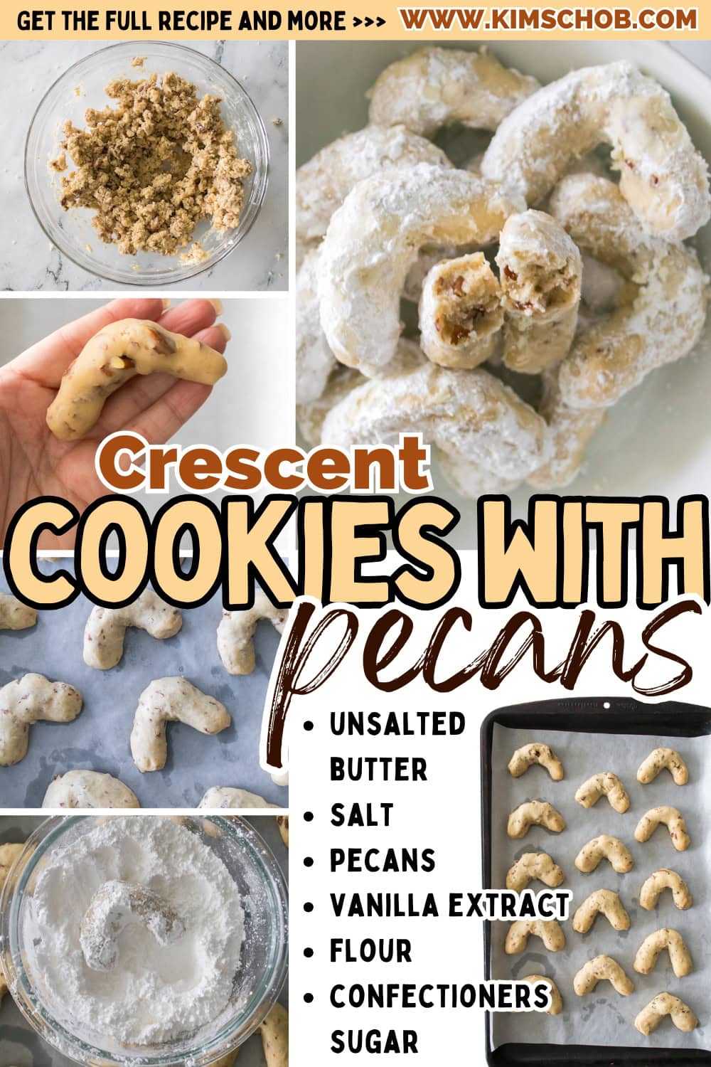 Crescent cookies being prepared.