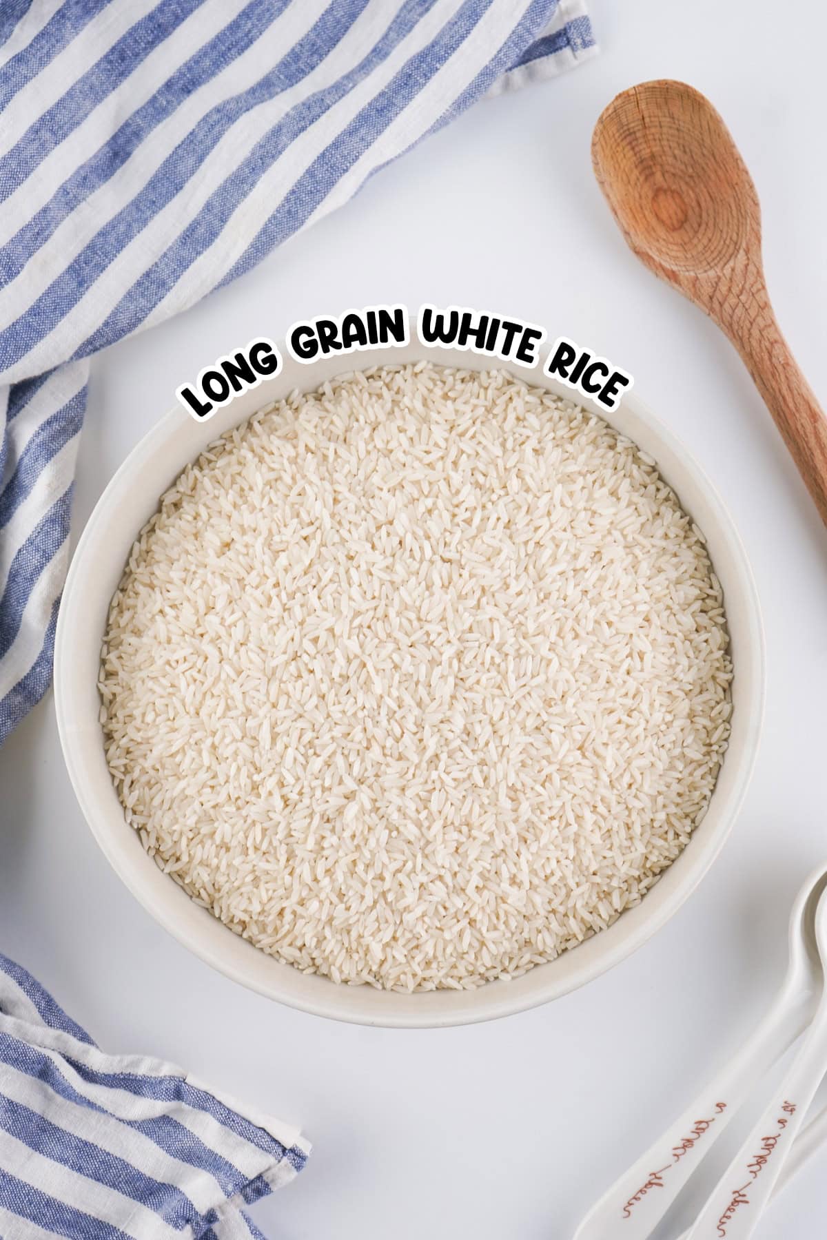 Bowl of long grain white rice.