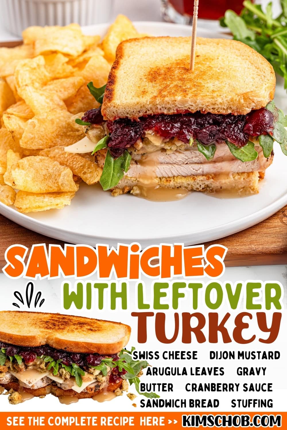 Turkey sandwich with potato chips.