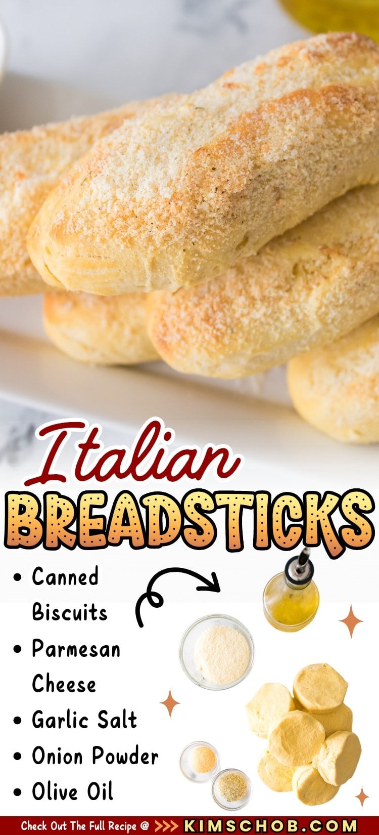 Plate of Italian breadsticks.