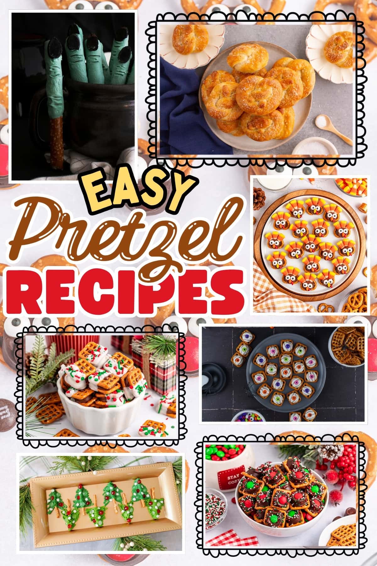 Colorful and festive pretzel snacks.