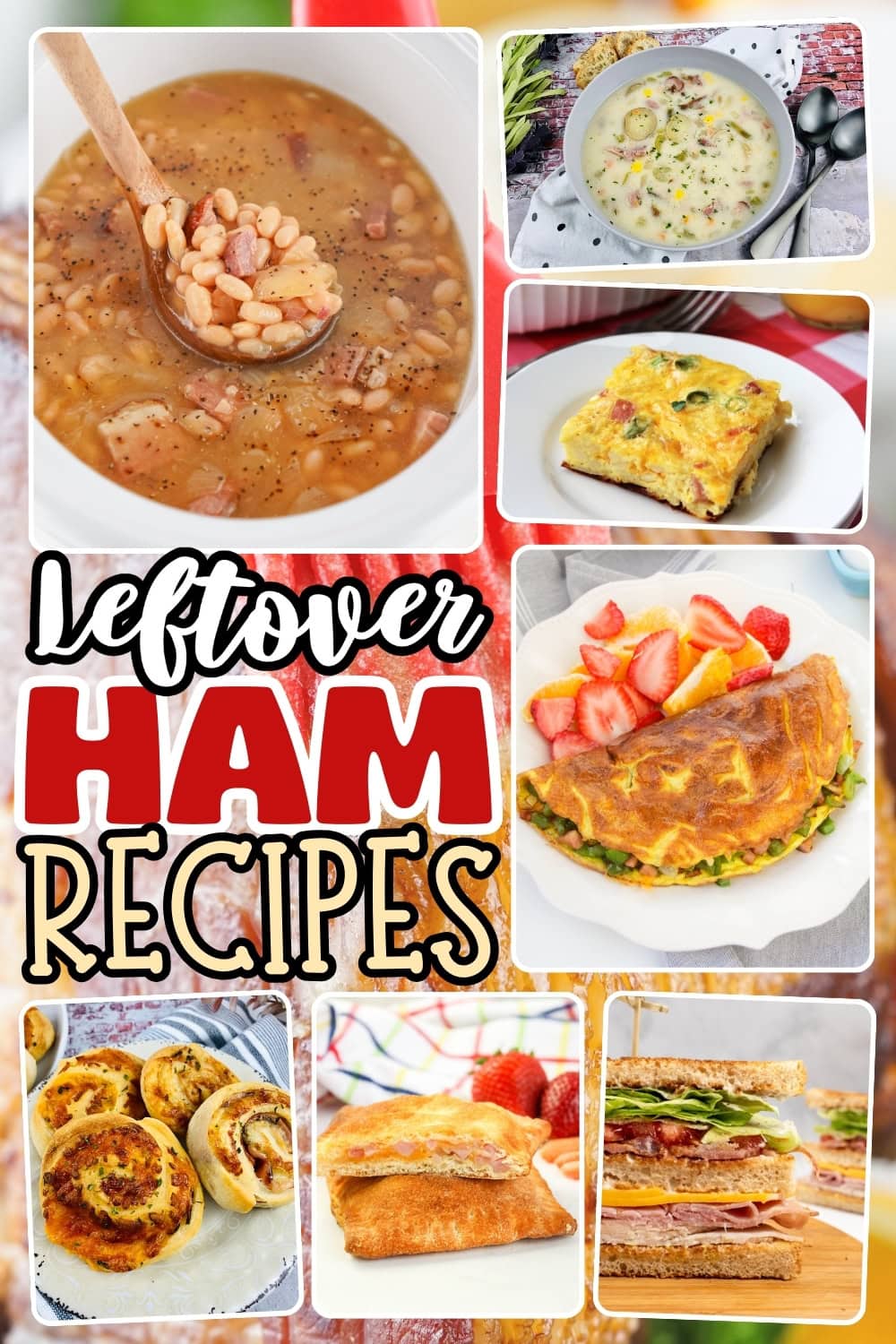 Various leftover ham dishes.