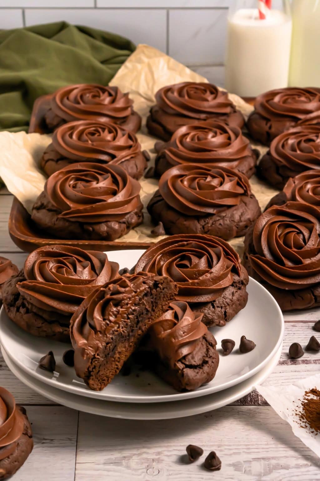 Copycat Crumbl Chocolate Cake Cookies - Kim Schob
