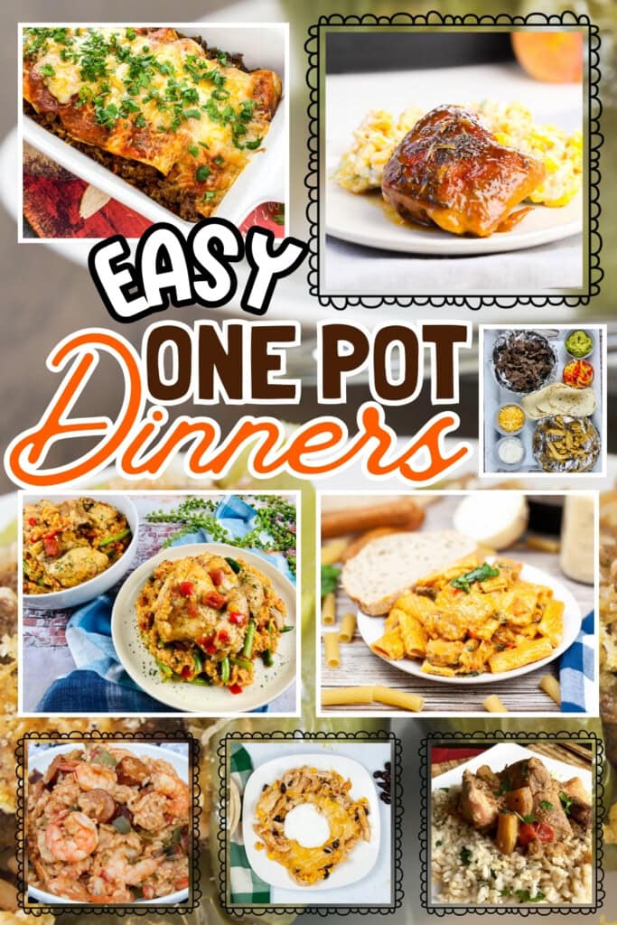 Various one-pot dinner dishes.