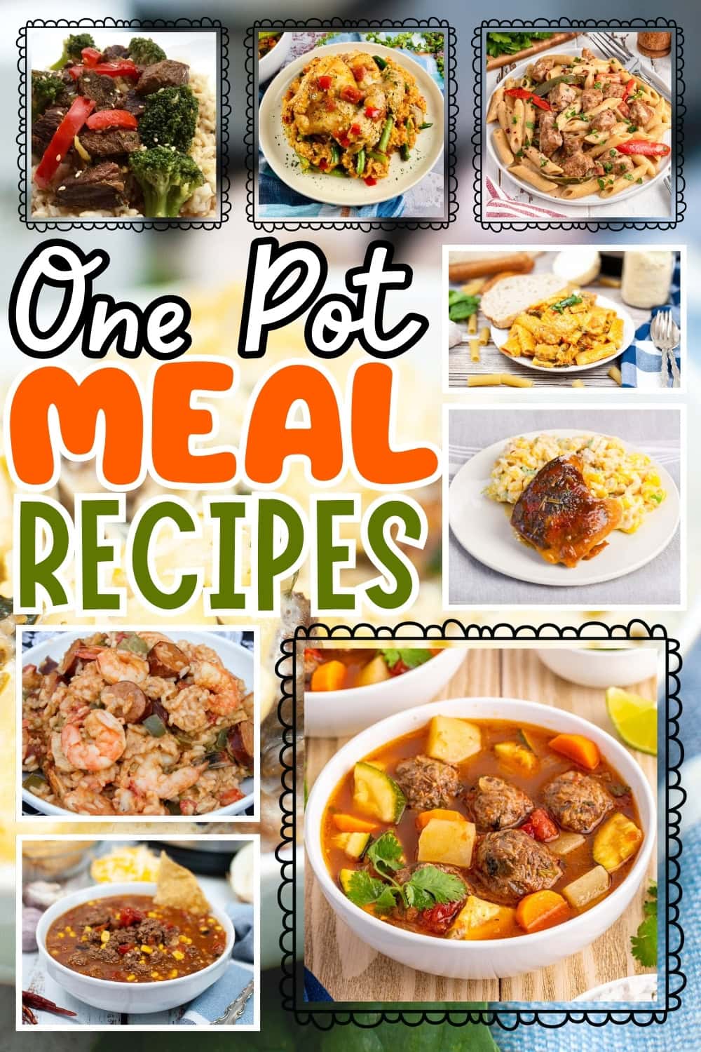 Various one pot meals.