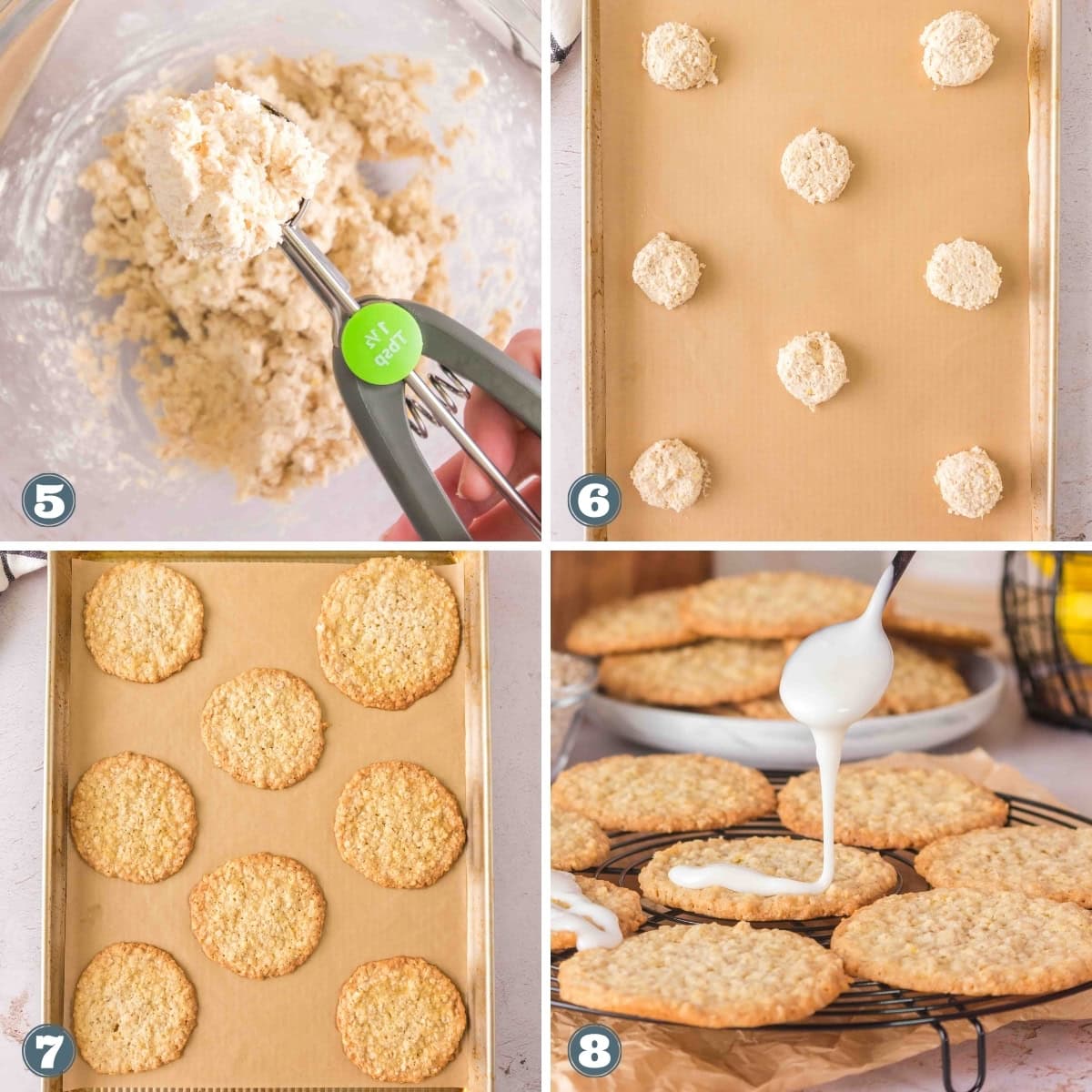 Making cookies, from dough mixing to icing baked cookies.