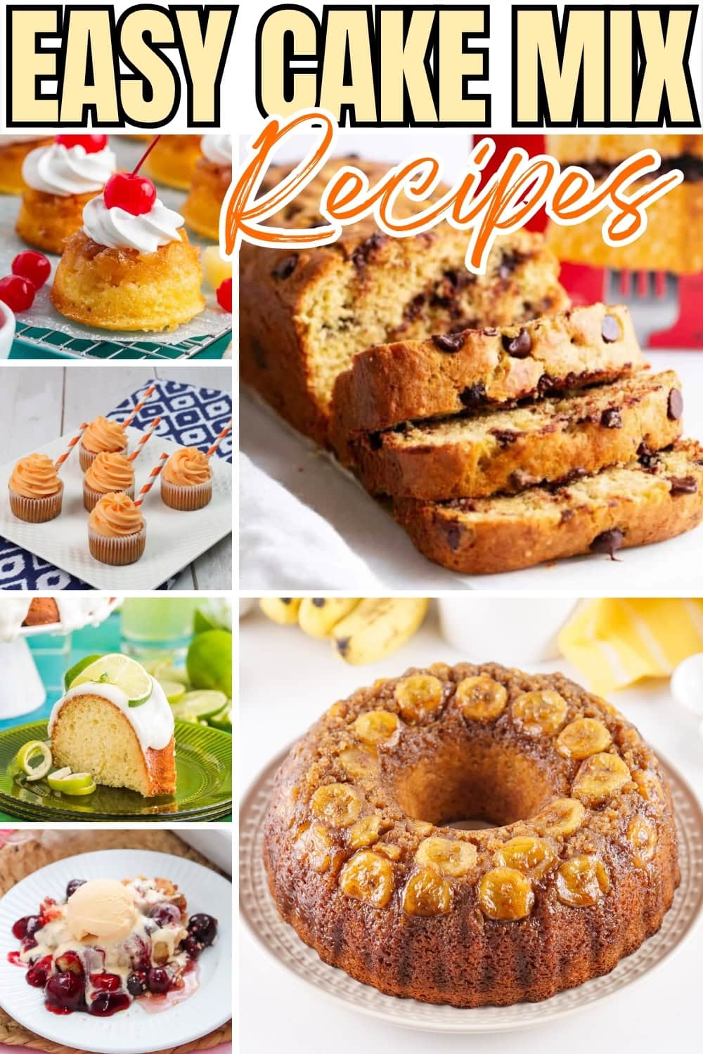 Various cakes and desserts.