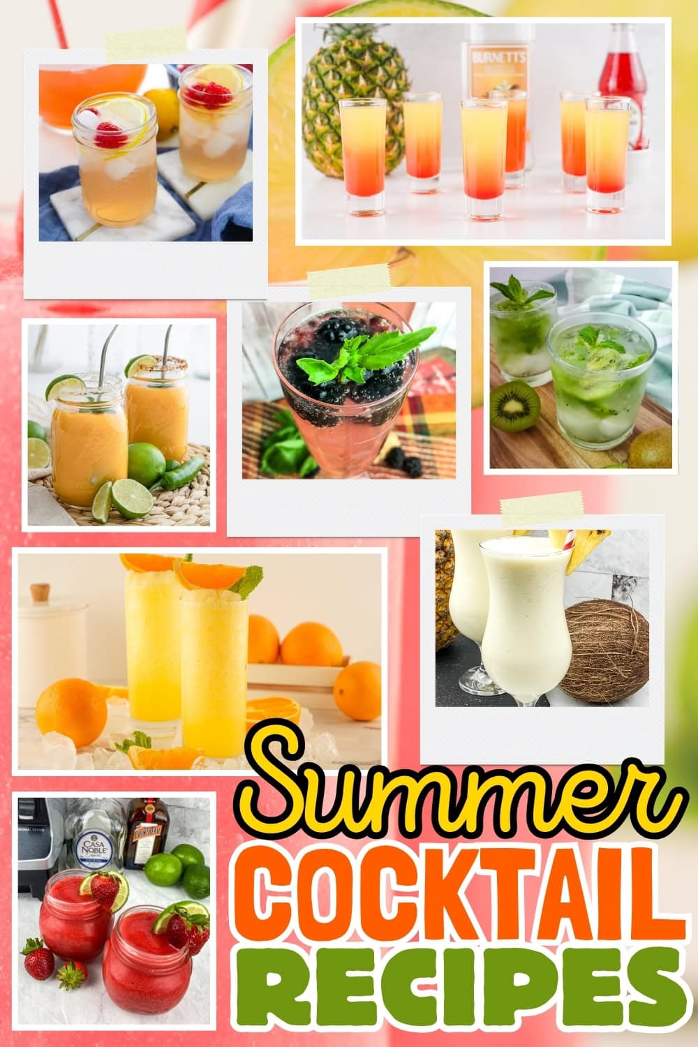 Colorful summer cocktails.