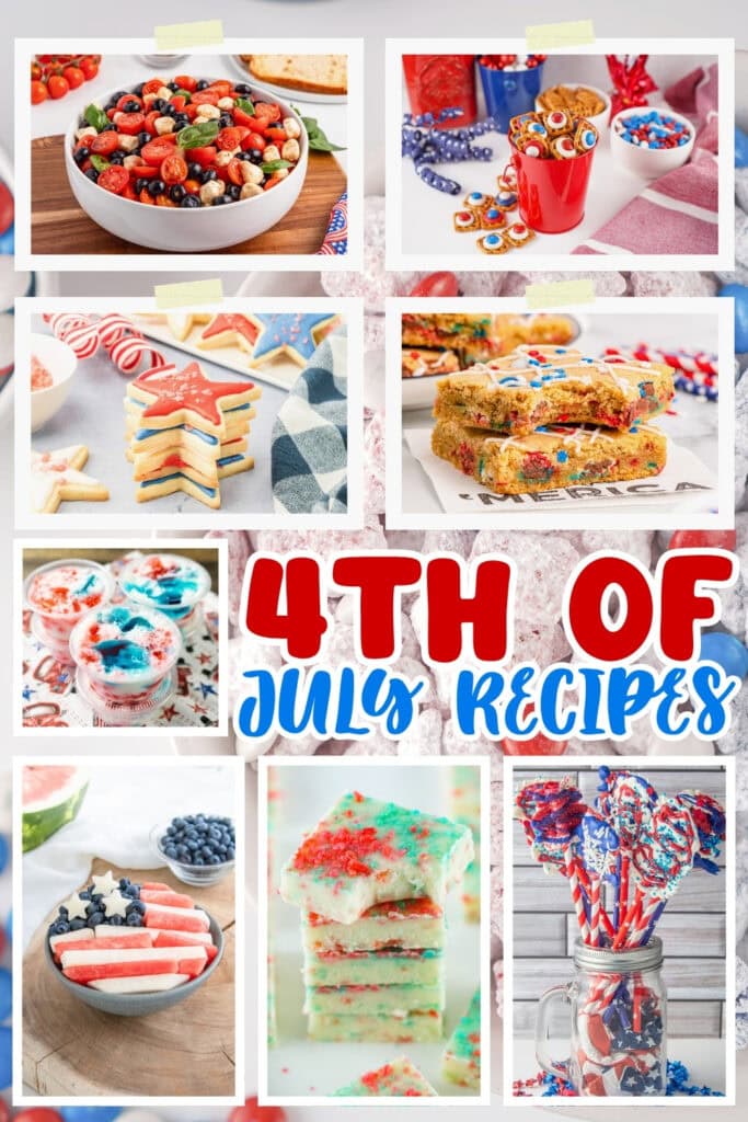 Festive red, white, and blue 4th of July themed desserts.