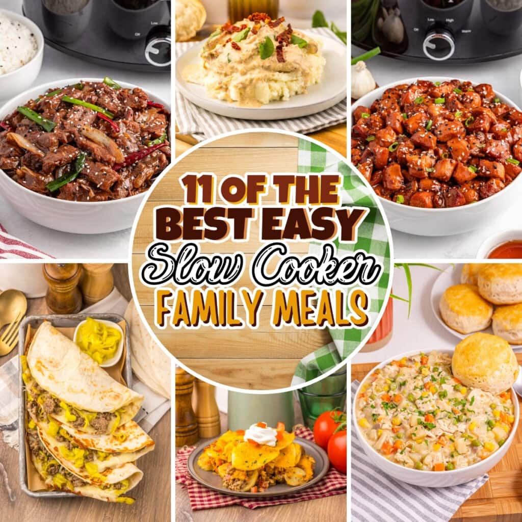 Six slow cooker meals.