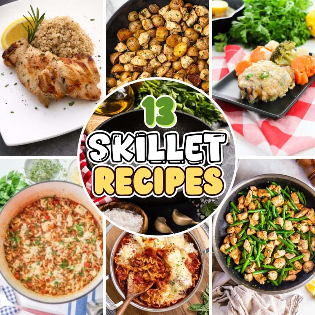 Various skillet meals.
