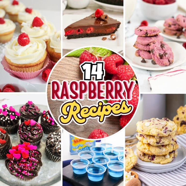 Raspberry desserts.