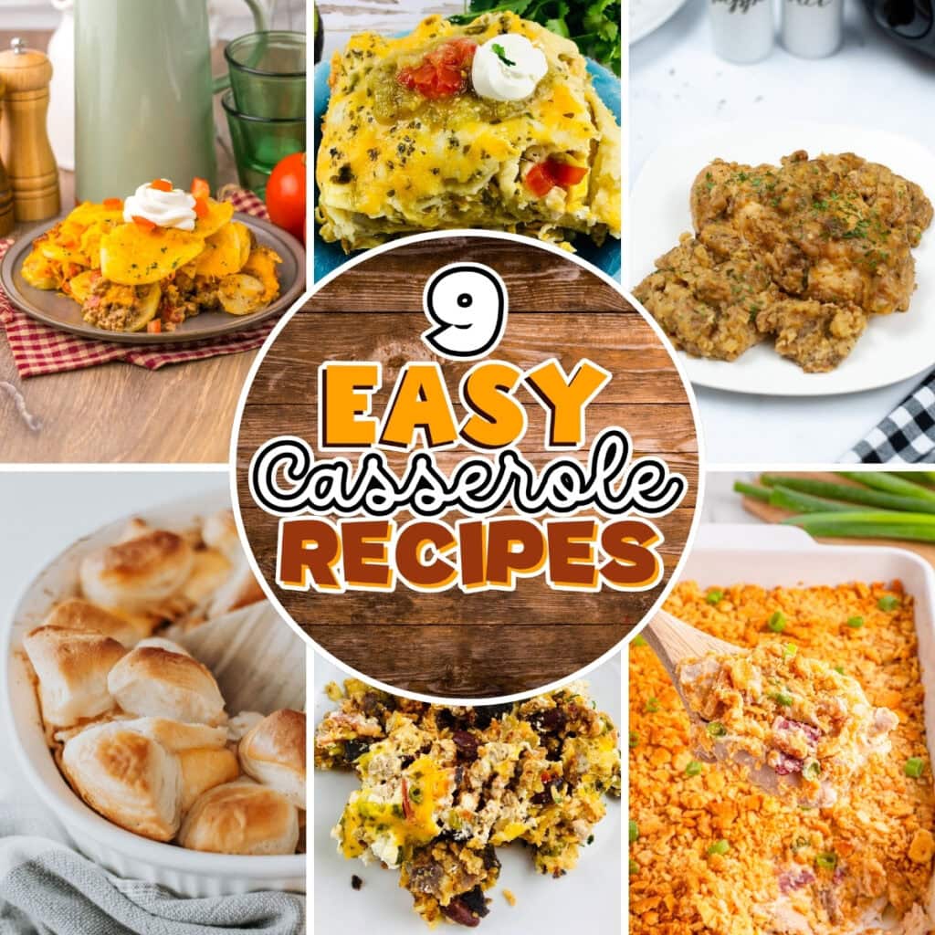 Various casserole recipes.