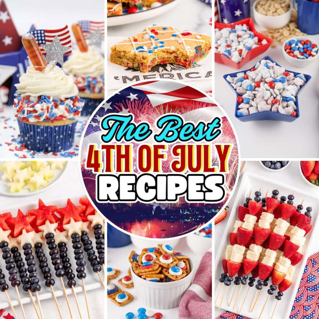 Patriotic 4th of July treats, snacks, and desserts.
