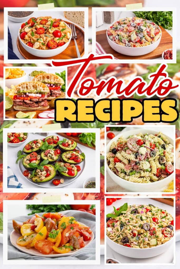 Colorful tomato dishes.